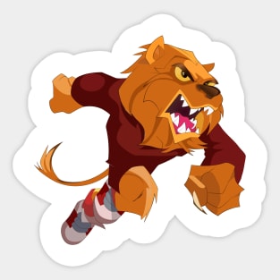 Lion football cartoon Sticker